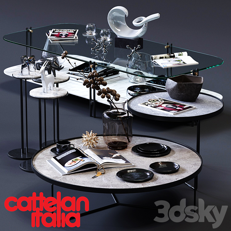 Cattelan Italia Coffee Tables Set 02 3DS Max - thumbnail 1