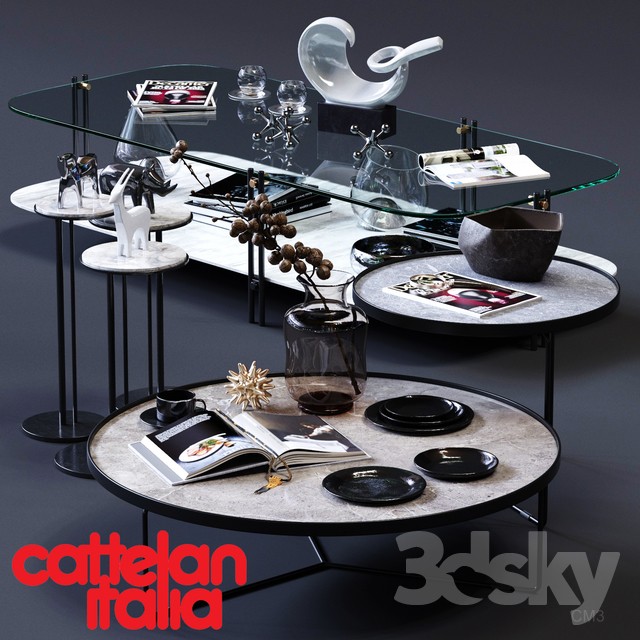 Cattelan Italia Coffee Tables Set 02 3DS Max - thumbnail 3