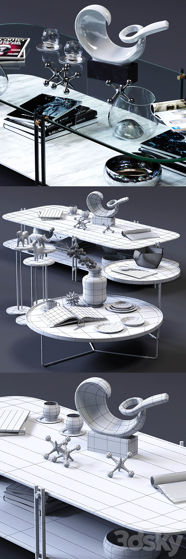 Cattelan Italia Coffee Tables Set 02 3DSMax File - thumbnail 3