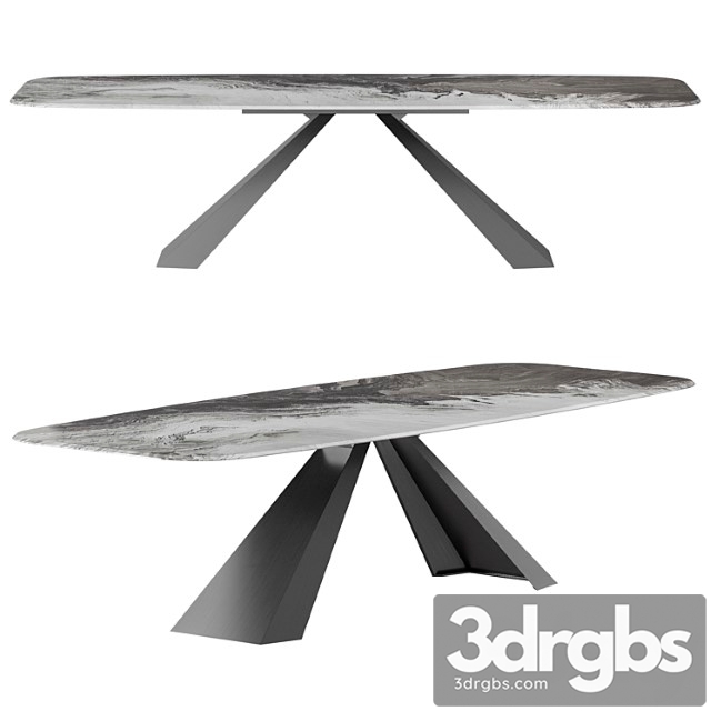 Cattelan italia eliot crystalart dining table 2 3dsmax Download - thumbnail 1