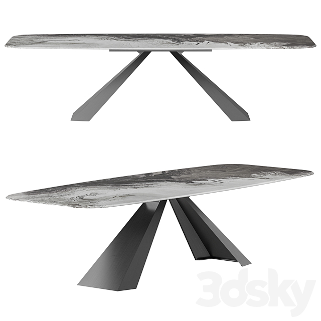 Cattelan Italia Eliot Crystalart Dining Table 3DSMax File - thumbnail 1