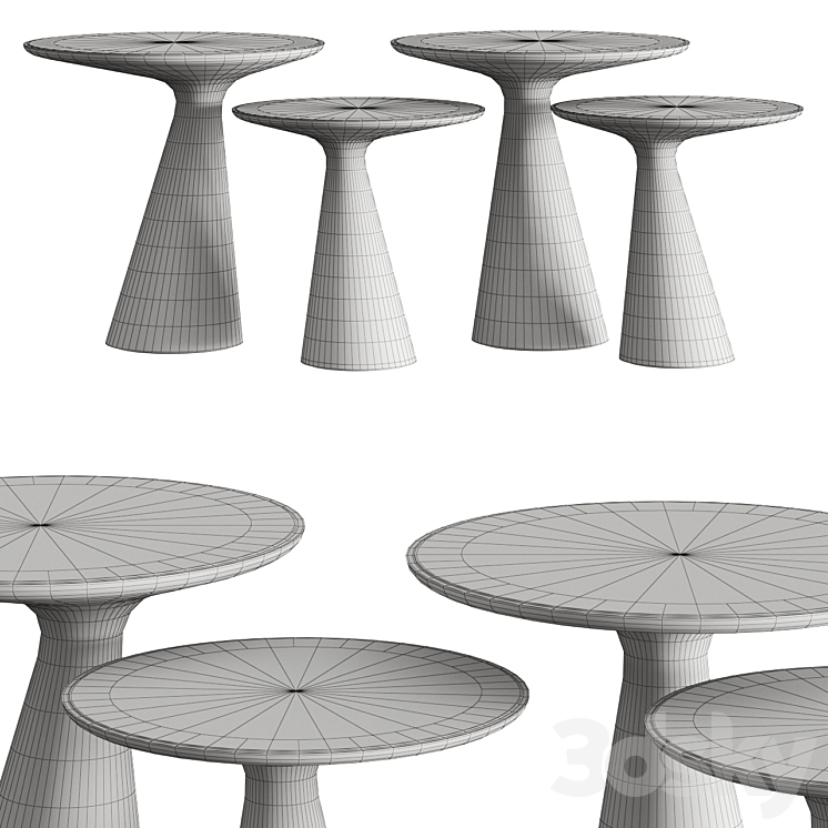 Cattelan Italia Peyote Coffee & Side Tables 3DS Max Model - thumbnail 2