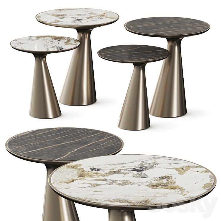 Cattelan Italia Peyote Keramik Coffee & Side Tables 3DS Max Model - thumbnail 1