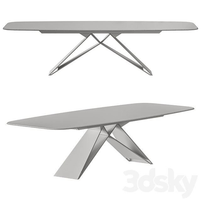 Cattelan Italia Premier Crystalart Dining Table 3DS Max Model - thumbnail 3