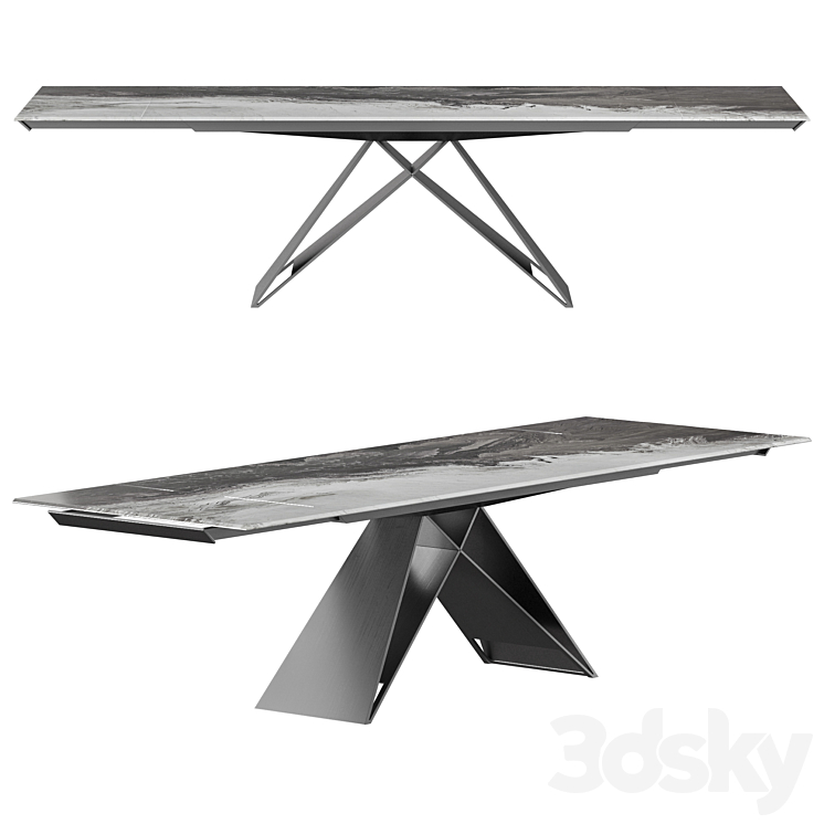 Cattelan Italia Premier Drive Crystalart Dining Table 3DS Max - thumbnail 1