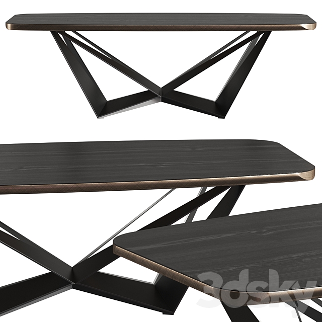 Cattelan Italia Skorpio Wood C Dining Table 3DS Max Model - thumbnail 1