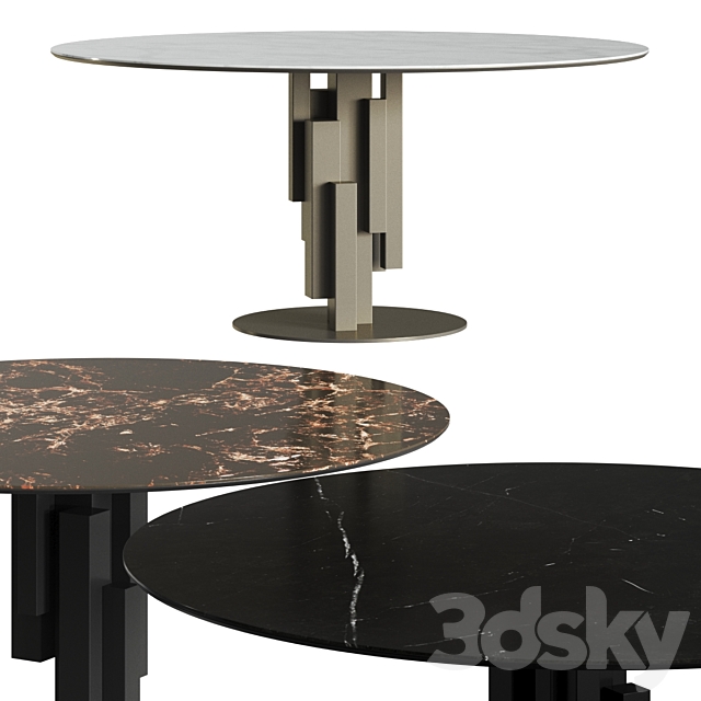 Cattelan Italia Skyline Keramik Round Dining Table 3DSMax File - thumbnail 1