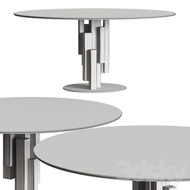 Cattelan Italia Skyline Keramik Round Dining Table 3DSMax File - thumbnail 2