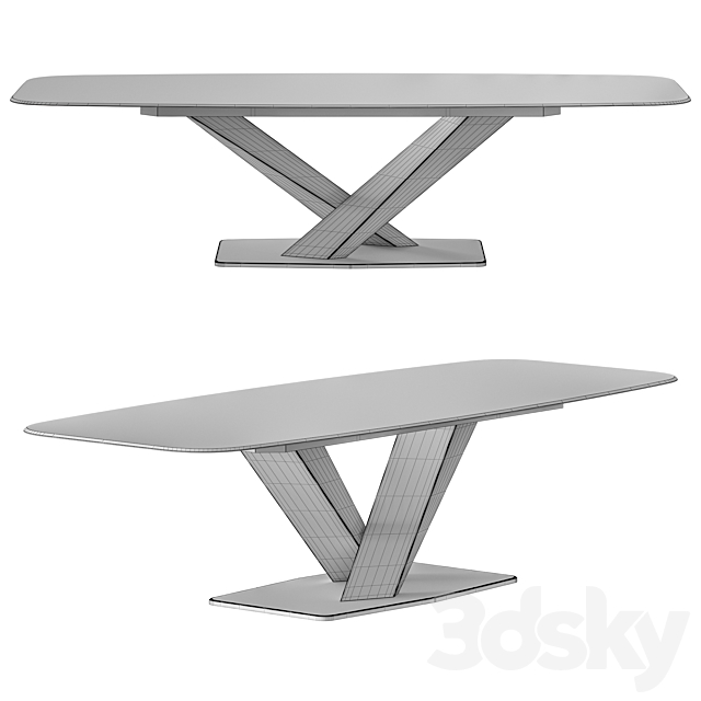 Cattelan Italia Stratos Crystalart Dining Table 3DS Max Model - thumbnail 3