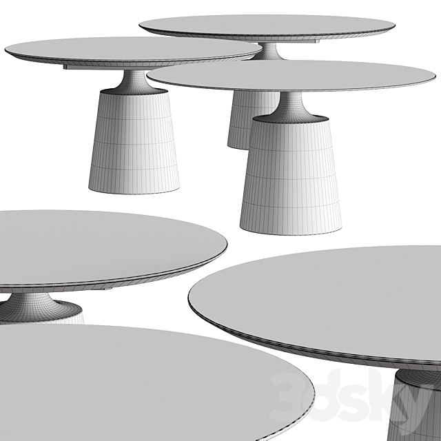 Cattelan Italia Yoda Dining Tables 3DS Max Model - thumbnail 2