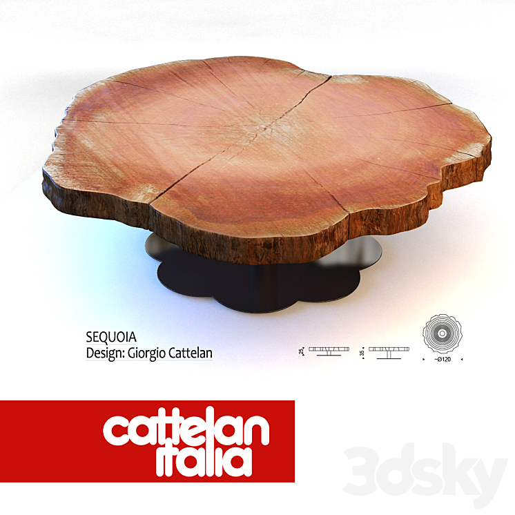 Cattelan sequoia 3DS Max - thumbnail 1