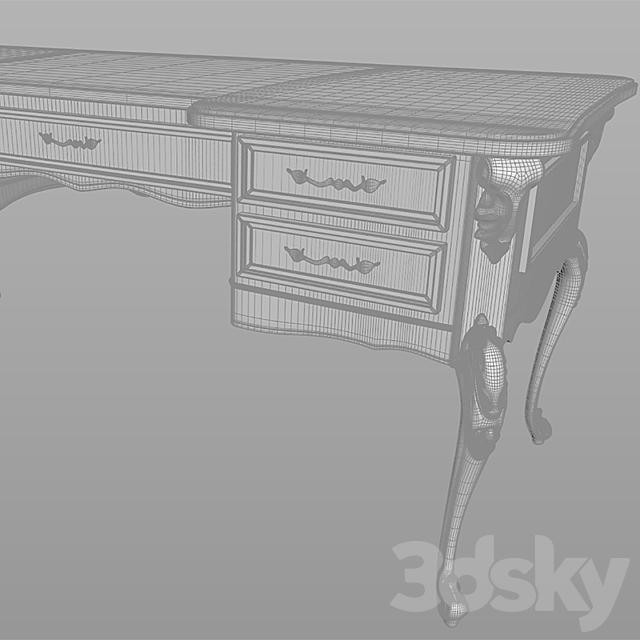 Cavio writing desk BN-8844 3DS Max Model - thumbnail 3