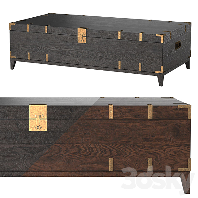 CAYDEN CAMPAIGN RECTANGULAR TRUNK TABLE Dark 3DS Max Model - thumbnail 2