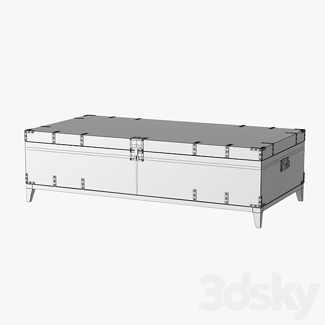 CAYDEN CAMPAIGN RECTANGULAR TRUNK TABLE Dark 3DS Max Model - thumbnail 3