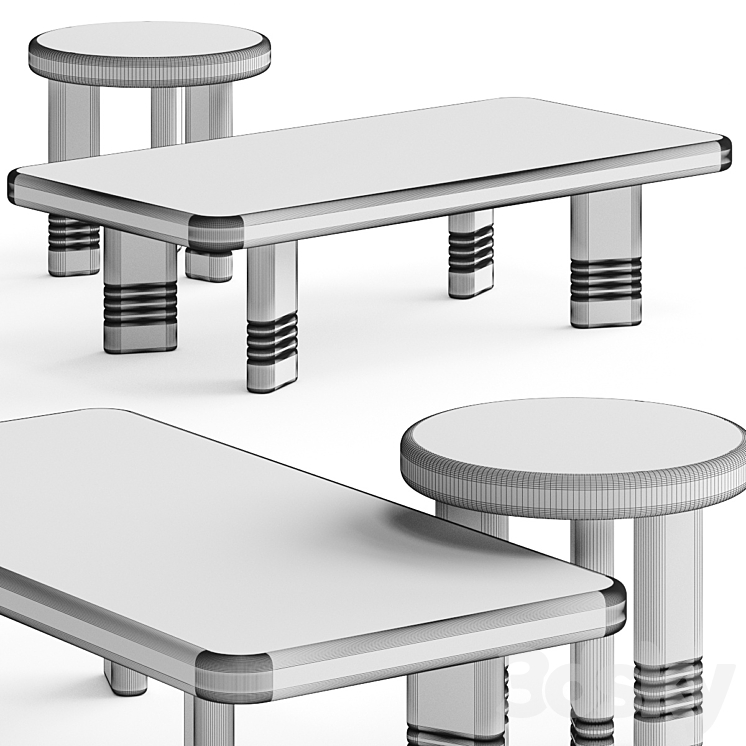 CB2 Altadena Coffee Table 3DS Max Model - thumbnail 2