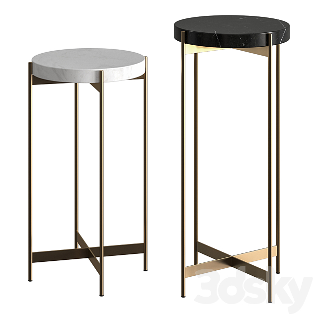 CB2 Block Marble Pedestal Tables 3DSMax File - thumbnail 1