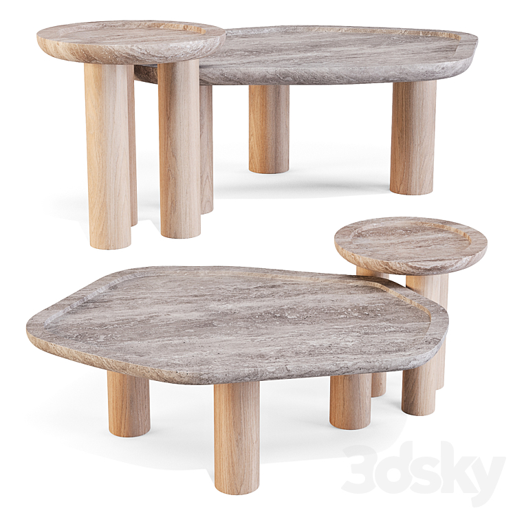 CB2: El-Verano – Coffee and Side Table 3DS Max Model - thumbnail 1