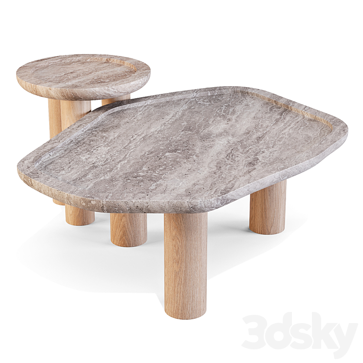 CB2: El-Verano – Coffee and Side Table 3DS Max Model - thumbnail 2