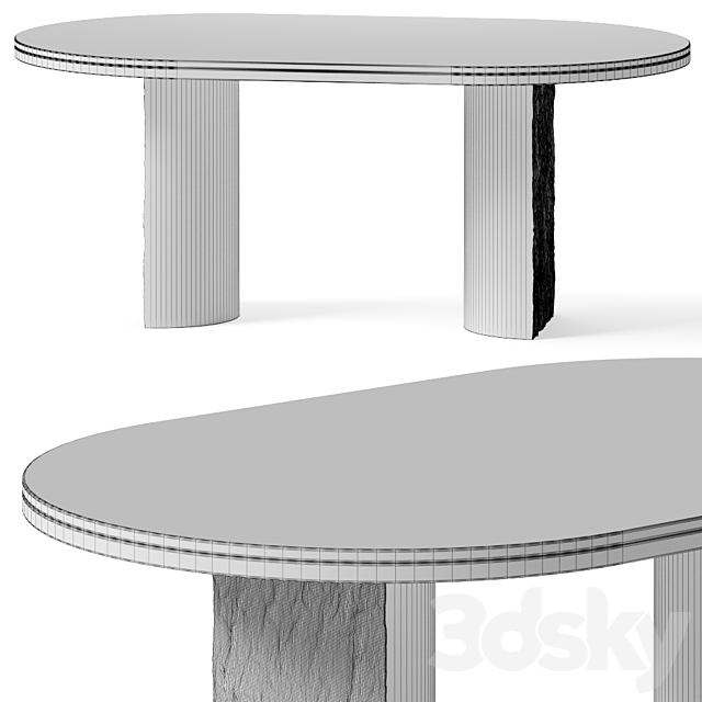 CB2 Julius Oval Marble Dining Table 3DSMax File - thumbnail 2