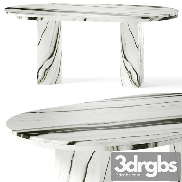 Cb2 julius oval marble dining table - thumbnail 1