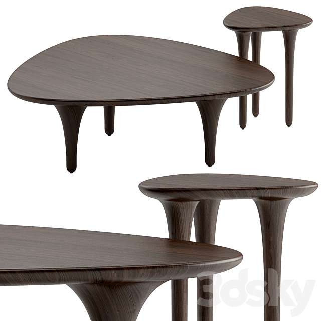 CB2 Macello coffee and side table 3ds Max - thumbnail 1