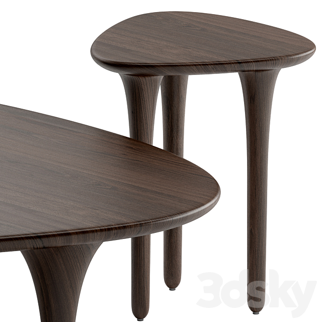 CB2 Macello coffee and side table 3ds Max - thumbnail 3