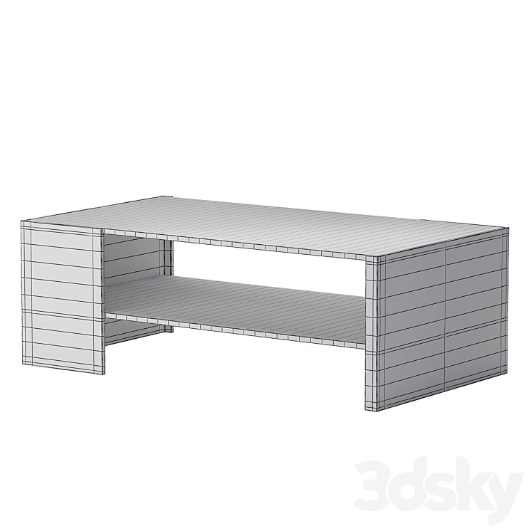 CB2 Rayon Cast Metal Coffee Table 3DS Max Model - thumbnail 2