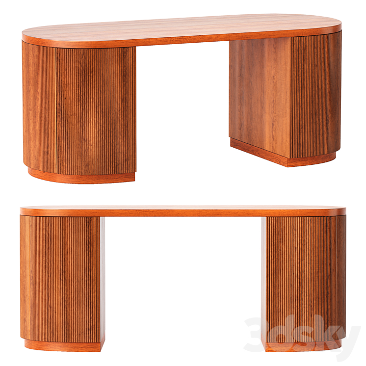 CB2 Reid Oval Desk 3DS Max Model - thumbnail 1