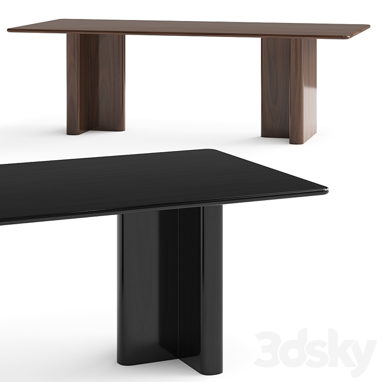 CB2 Royce Dark Wood Dining Table 3DS Max Model - thumbnail 1