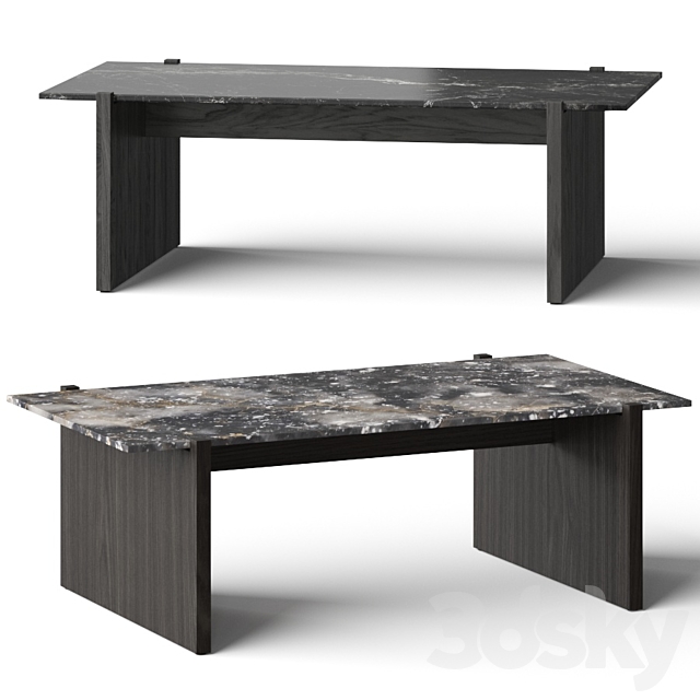 CB2 Russell Black Coffee Table 3DSMax File - thumbnail 1