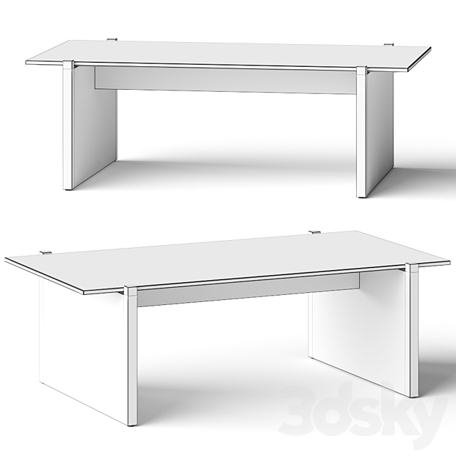 CB2 Russell Black Coffee Table 3DSMax File - thumbnail 2