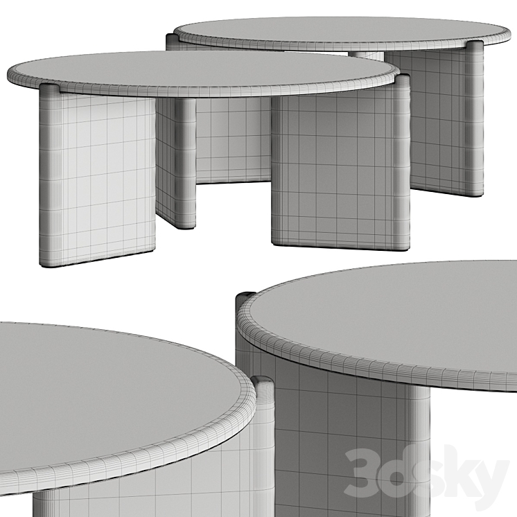 CB2 Santoro Quartz Coffee Tables 3DS Max - thumbnail 2