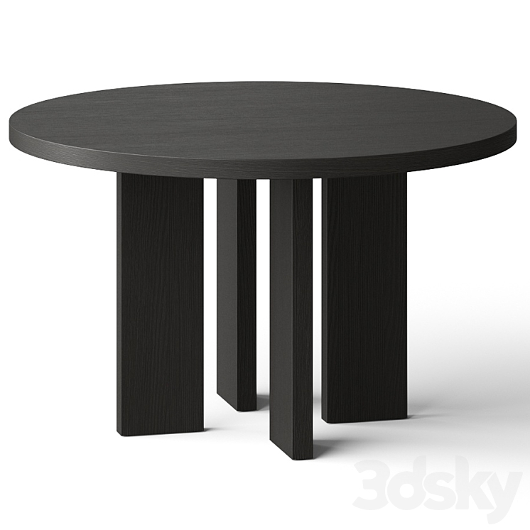 CB2 Shadow Blacked Dining Table 3DS Max Model - thumbnail 1