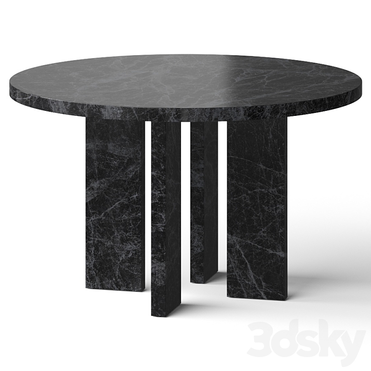 CB2 Shadow Blacked Dining Table 3DS Max Model - thumbnail 2