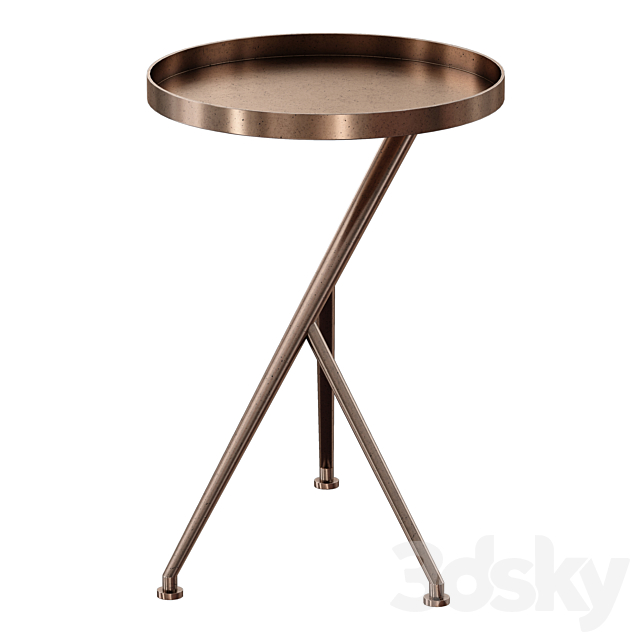 Cecilia Antique Rust Metal Accent Table (Crate and Barrel) 3DS Max Model - thumbnail 2