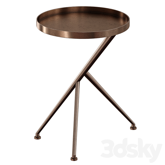 Cecilia Antique Rust Metal Accent Table (Crate and Barrel) 3DS Max Model - thumbnail 3