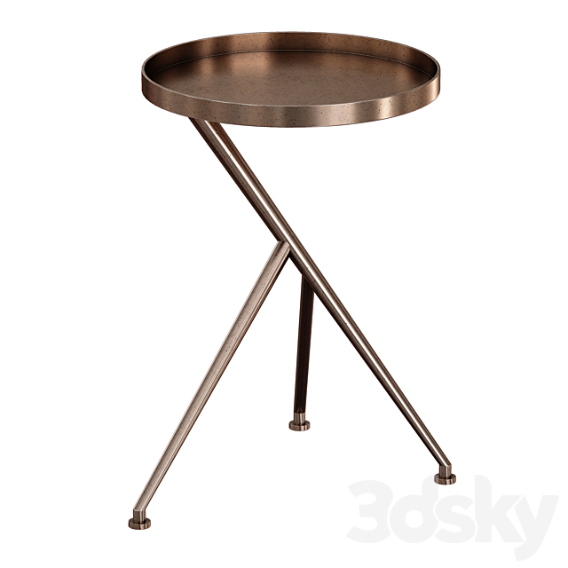 Cecilia Antique Rust Metal Accent Table (Crate and Barrel) 3DS Max Model - thumbnail 4