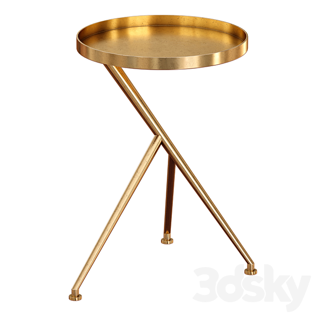 Cecilia Raw Brass Metal Accent Table (Crate and Barrel) 3DSMax File - thumbnail 2