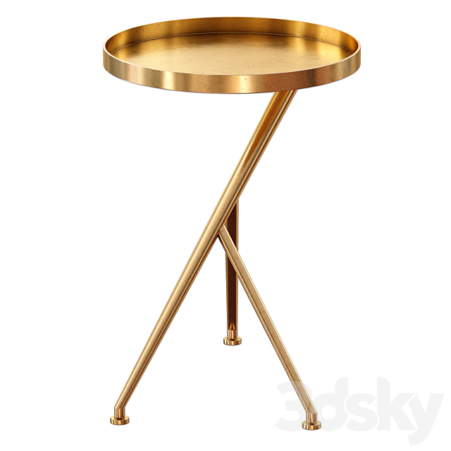 Cecilia Raw Brass Metal Accent Table (Crate and Barrel) 3DSMax File - thumbnail 3