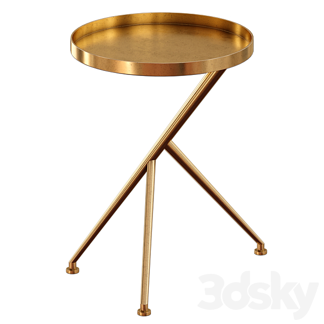 Cecilia Raw Brass Metal Accent Table (Crate and Barrel) 3DSMax File - thumbnail 4