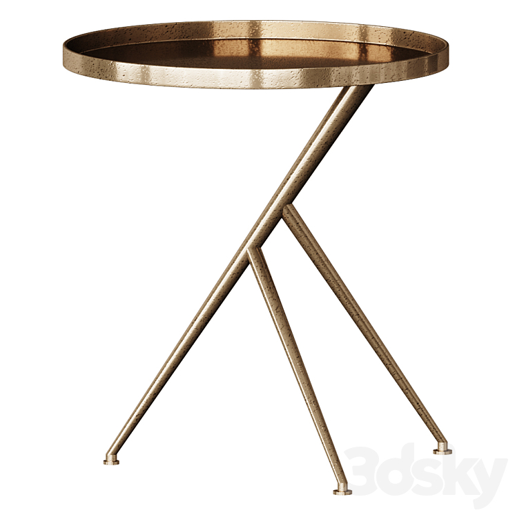 Cecilia Rough Brass Accent Table Coffee Table Coffee Table 3DS Max Model - thumbnail 1