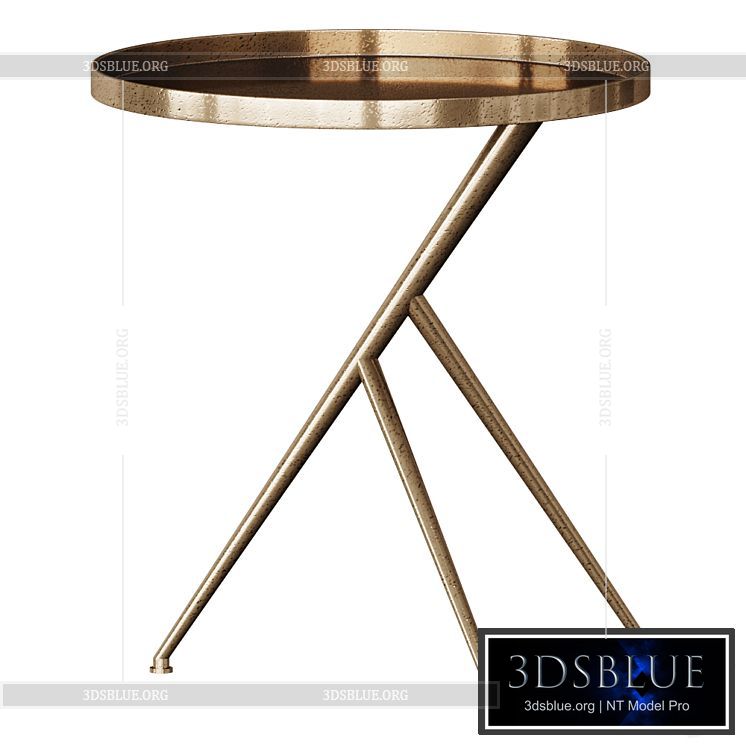 Cecilia Rough Brass Accent Table Coffee Table Coffee Table 3DS Max - thumbnail 3