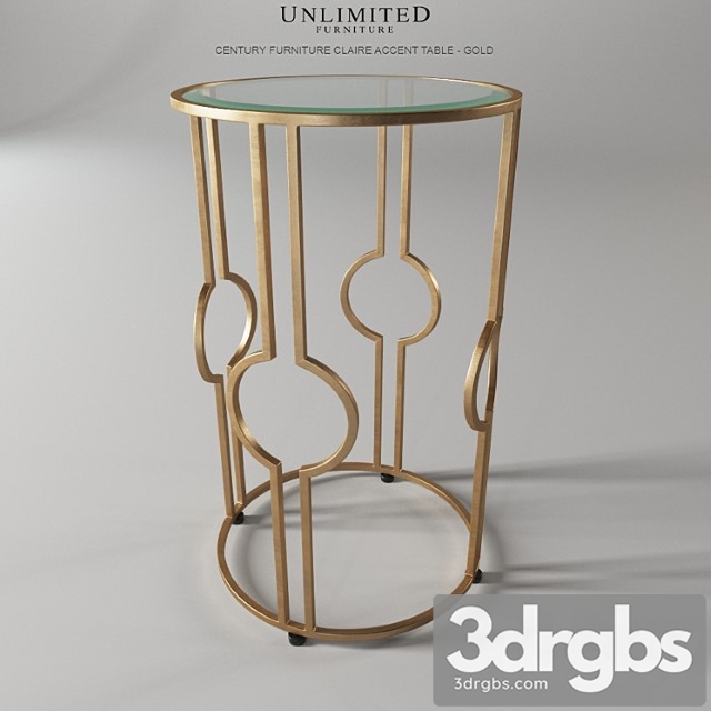 Century furniture claire accent table 2 3dsmax Download - thumbnail 1