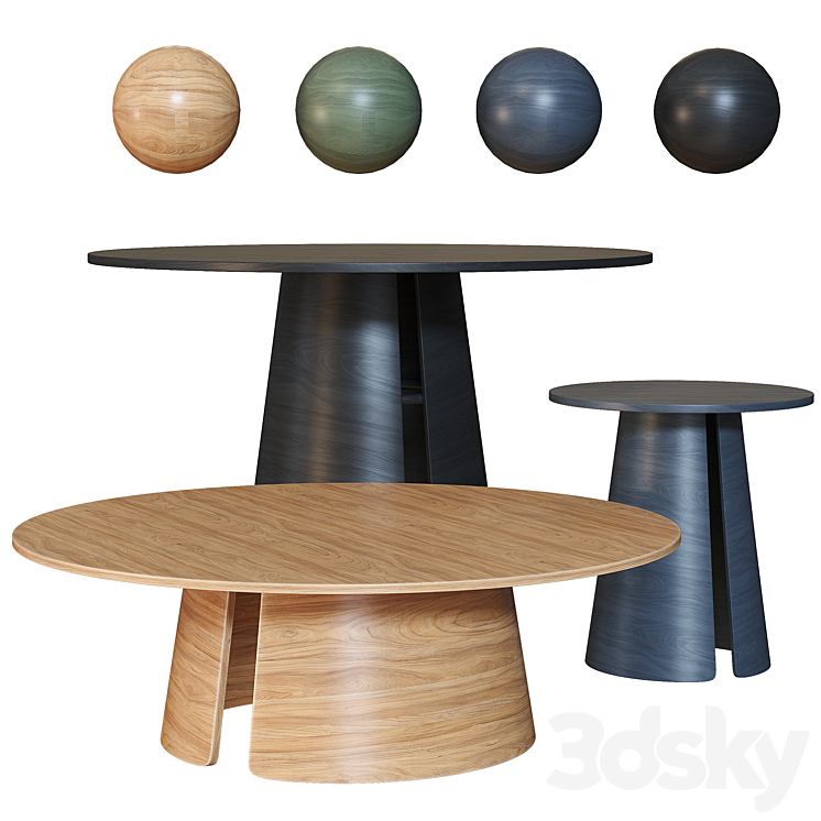 Cep TEULAT Dining and coffee table 3DS Max Model - thumbnail 2