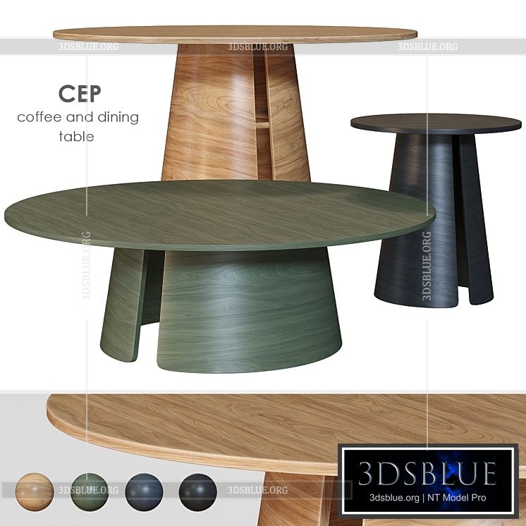 Cep TEULAT Dining and coffee table 3DS Max - thumbnail 3