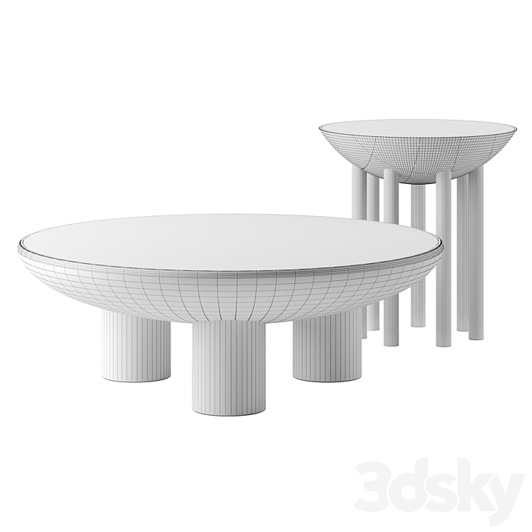 Chalon coffee tables by Kelly Wearstler 3DS Max - thumbnail 2