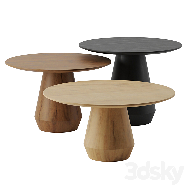 Charlotte Triple Center coffee tables by Collector 3DS Max Model - thumbnail 3