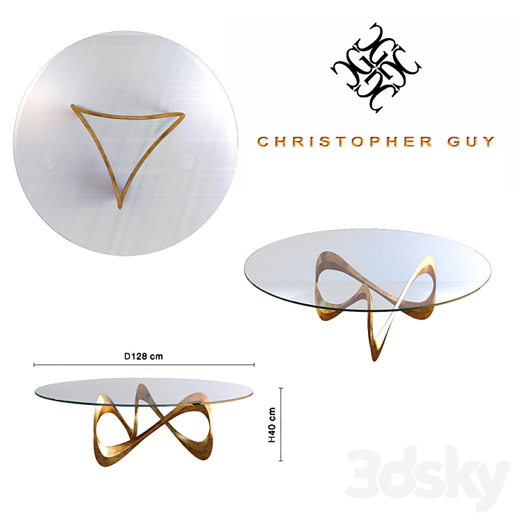 Christopher Guy Parisian Graffiti Table 3DS Max - thumbnail 1