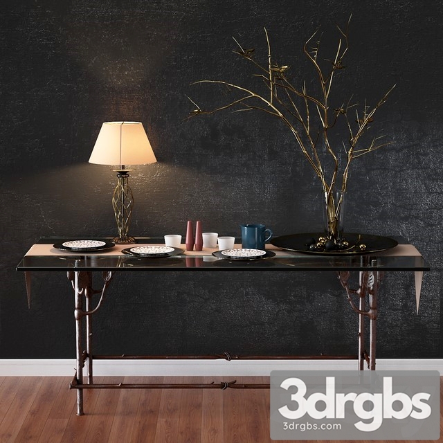 Ciani Table with Decor 3dsmax Download - thumbnail 1