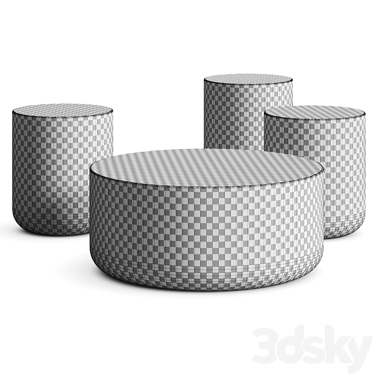 Cimento Zitella Coffee Tables 3DS Max Model - thumbnail 2